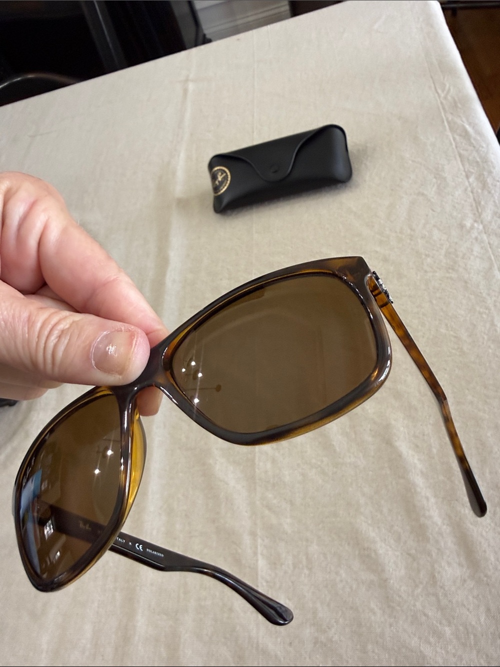 Ray-Ban RB4181 Polarized Tortoise Sunglasses Brown Lens Italy Unisex - Picture 13 of 16